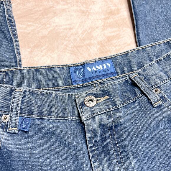 Vintage Y2K Vanity Jeans Blue Denim Medium Wash Boot Cut Slight Flare Mid Rise - Picture 3 of 10